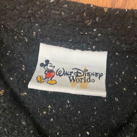 Walt Disney World Vintage Mickey Black Speckled Sweater Small Made in USA - Picture 3 of 5